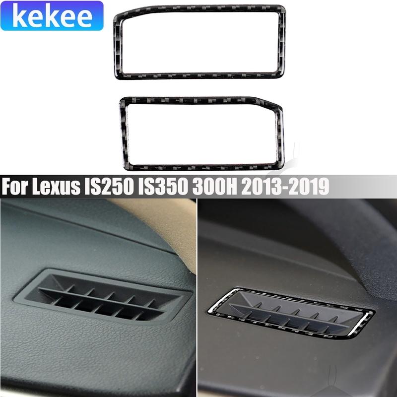 Carbon Fiber Car Accessories Dashboard Air Vent Outlet Modified Interior Cover Sticker Trim For Lexus IS250 IS350 300H 2013-