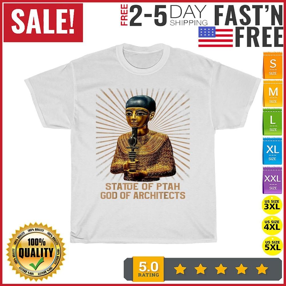 

Famous ancient Statue of Ptah God of Architects old Egypt T Shirt Men Women NEW 2XL