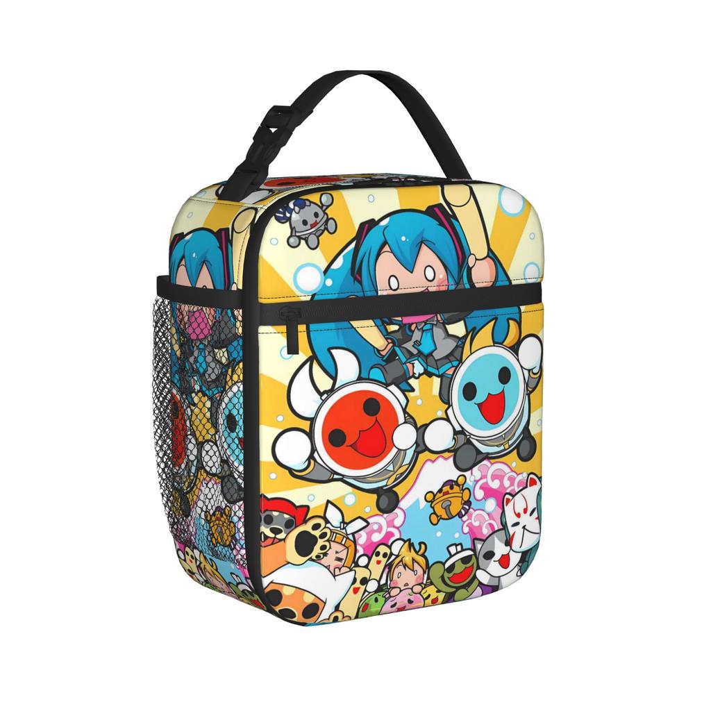 Taiko no Tatsujin Lunch Bag Outdoor Picnic Convenient Lunch Box For Child Oxford Print Cooler Bag