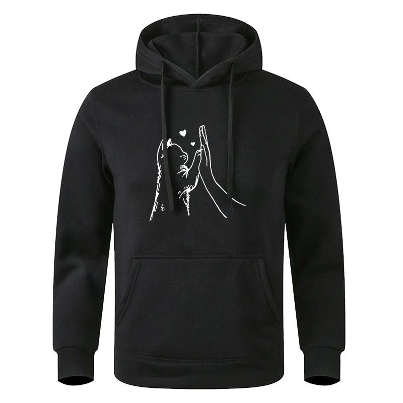 Men's Spring Autumn Black Solid Color Oversize Casual Sweatshirt Hoodie Pullover For Male And Women