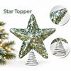 Green Foam Christmas Tree Topper Star with Sequin Accents for Holiday Tree Decoration