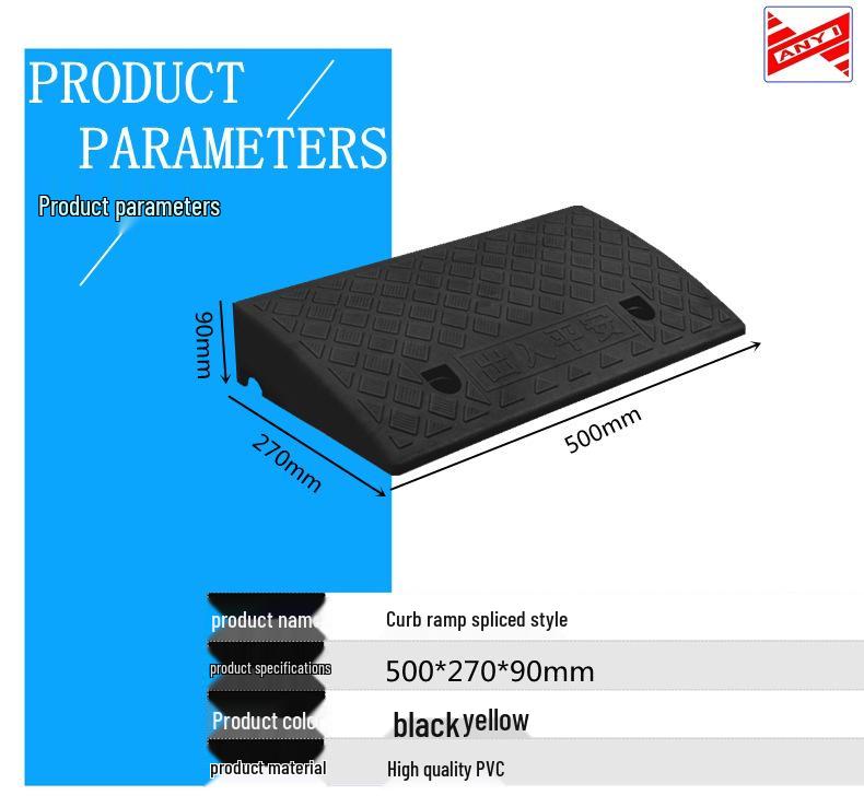 Portable Curb Ramp Triangle Pad for Cars