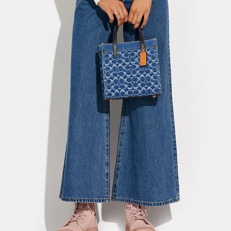 Coach Field Denim Fabric Tote Bag , Shopping Bag , Crossbody Bag , Handbag Medium Women's Marine Blue (Unisex) Handbags CA580 B4UDF