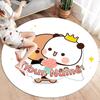 Bear Panda Night Custom Name Round Area Rug Carpet Rug For Living Room Bedroom Sofa Playroom Decor Nonslip Floor Mat