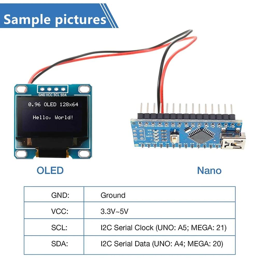 1pcs Original 0.96 inch oled IIC Serial White OLED Display Module 128X64 I2C SSD1306 12864 LCD Screen Board For Arduino