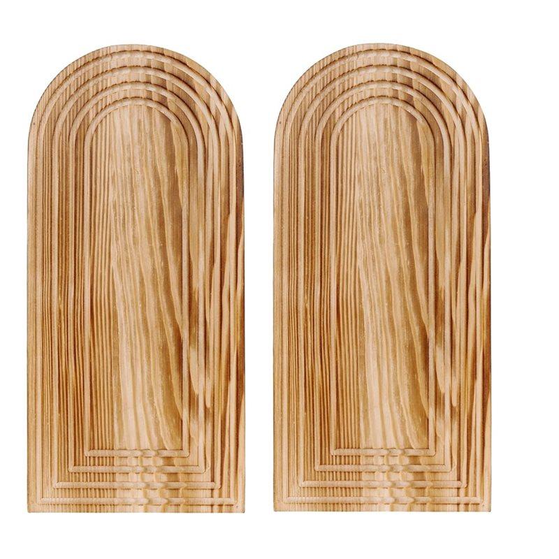 

Boho Style Wooden Wall Vase Set 2 Pack Featuring Eucalyptus Pampas Grass- Modern Farmhouse Decor For Living Room