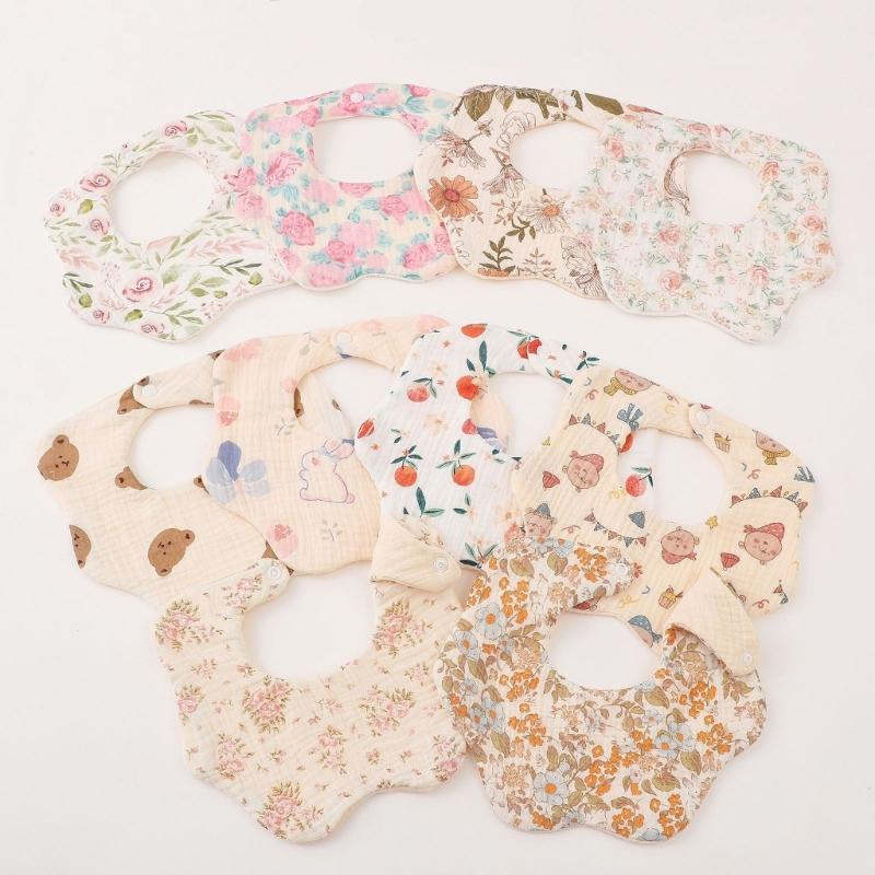 6-layer Bib for Newborns Drooling Bib Cotton Burp Cloth Soft & Breathable Infants Teething Bib Baby Feeding Towel