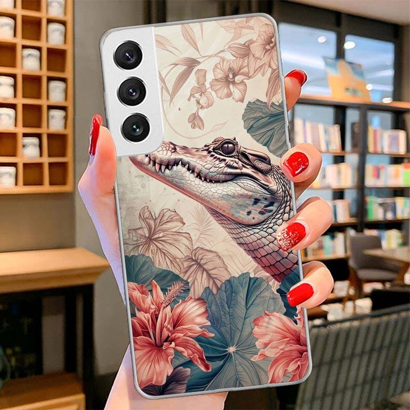 Crocodile Animal Cover Phone Case For Samsung Galaxy S26 S25 Edge S24 Ultra S23 S22 Plus S21 S20 FE Soft Fundas Shell Galaxy S25