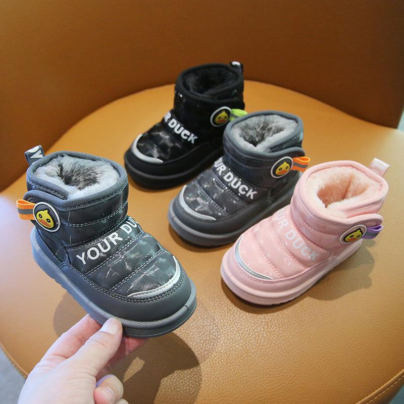 New boys waterproof thickened baby cotton shoes soft sole girls velvet warm children's cotton boots