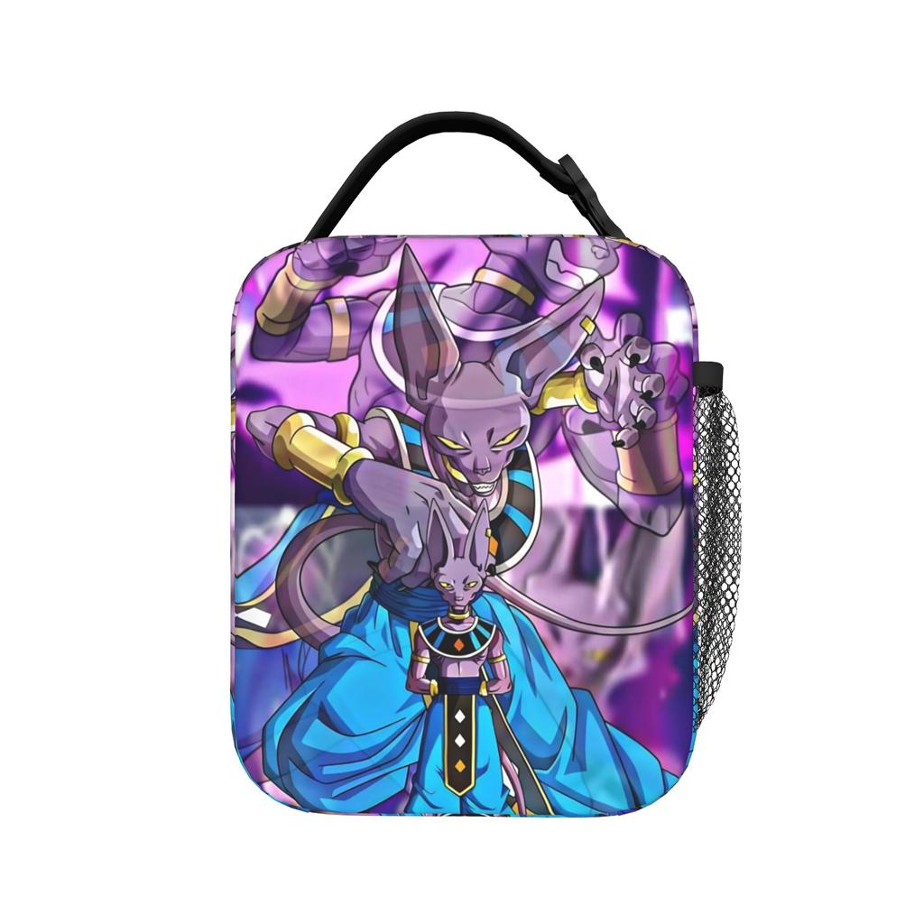 DBZ Beerus CATS Insulated Lunch Bag Portable Meal Container Thermal Bag Tote Lunch Box Work Outdoor Bento Pouch