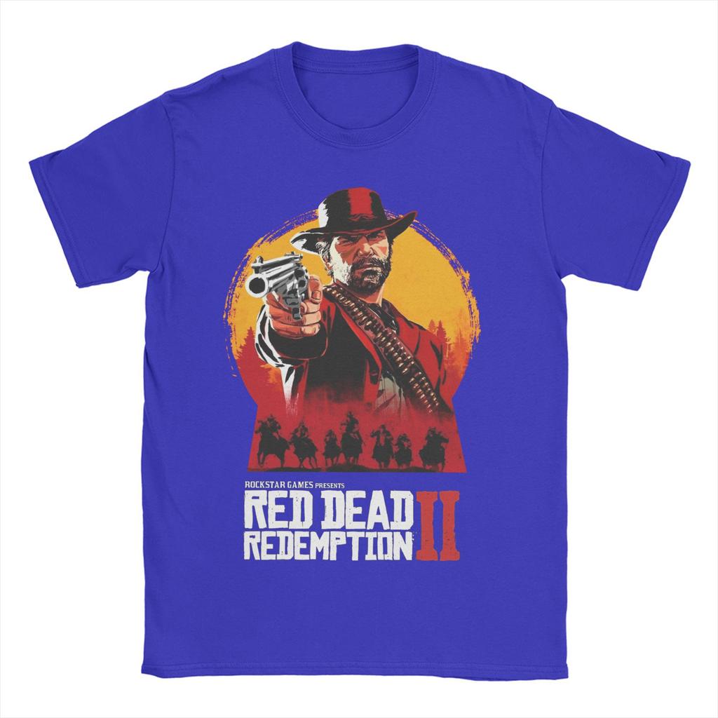 Cool Red Dead Redemption 2 Trička Pánská Kulatý Výstřih Bavlněná Trička Hip Hop Krátký Rukáv Trička Nápad na Dárek Oblečení