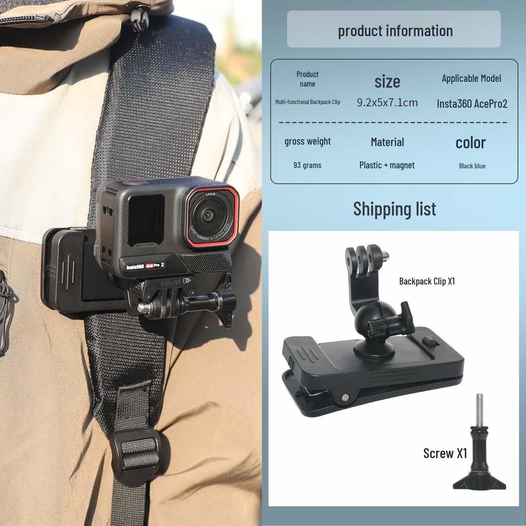 Magnetic Backpack Clip for DJI Action5/6 & Insta360 Cameras