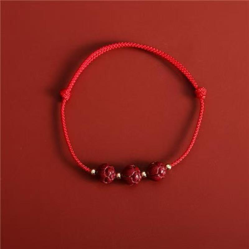 Hand Woven Thin Red Rope Good Luck Chinese Style Bracelet For Couple Men Women Children