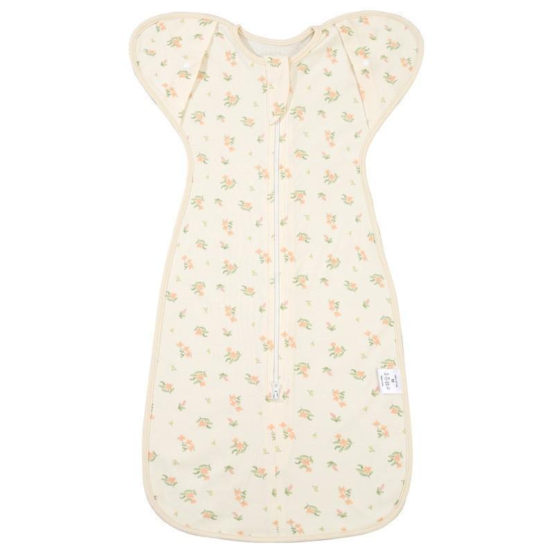 Baby Cotton Swaddle Blanket Newborn Sleep Sack Wrap Arms Up Design Stretchable Sleeves