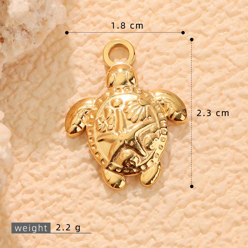 18K Gold Meeresschildkröte Anhänger Halskette - Nicht verblassend, DIY Schmuckzubehör