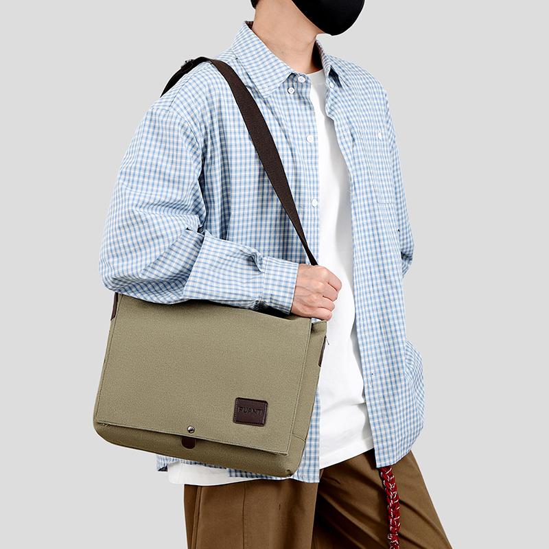 New Fashion Cross Body Bag New Men Canvas Crossbody Shoulder Messenger Bags Man Casual Solid Multi Function Portable Male Bag