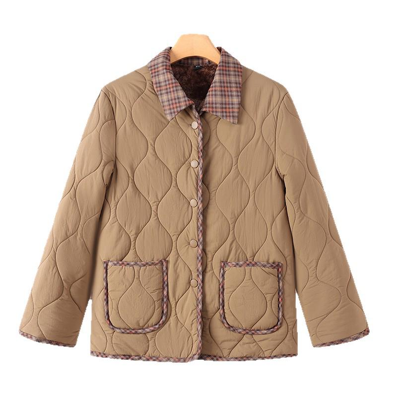 2025 New Style Women's Lightweight Fashion Plus Velvet Cotton Jacket