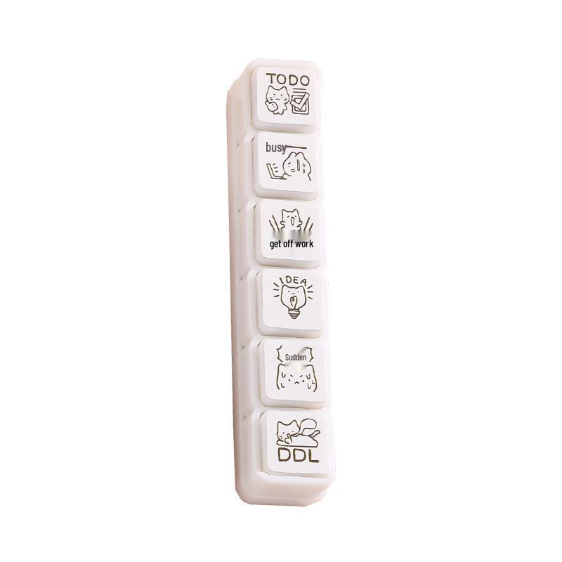 Xin Mo Seal 6-Piece Cute Cat Series - Simple Creative Journaling Stamps