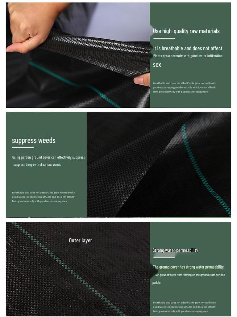 Black PP Weed Barrier Cloth: Breathable, Water-Permeable Ground Cover for Orchards and Gardens