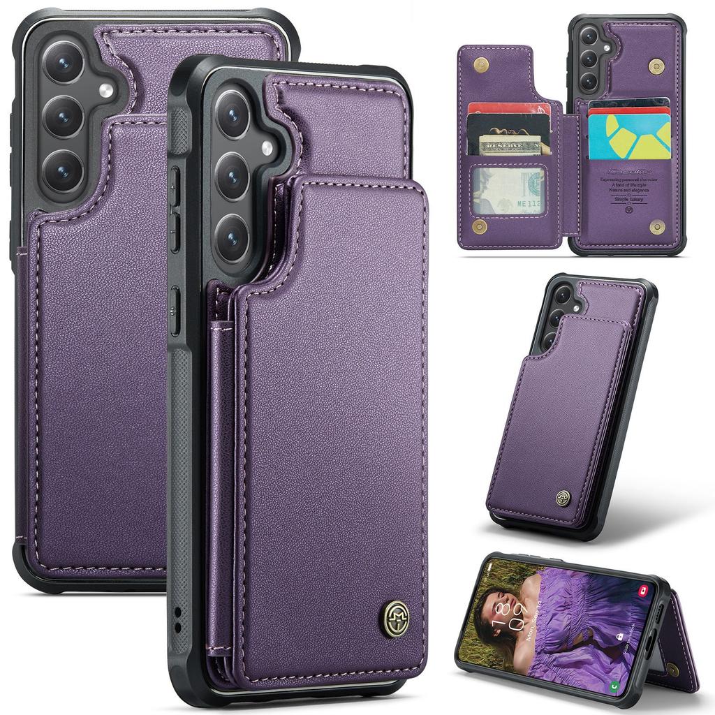 Suitable for Samsung S25Edge phone case, A56 card slot anti-drop leather case, A36 RFID stand protective bottom case