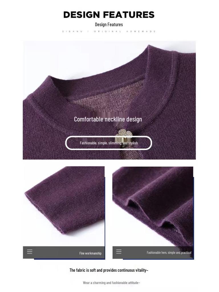 Stylish Wool Winter Dress for Middle-Aged & Elderly Women 2025