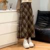 Korean-Style Casual Knit Sweater & Plaid Skirt Set for Female Students