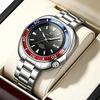 Business Mens Analog Watches Wateproof Diving Watch Luminous Dial Steel Band Daily Calendar Quartz Watch