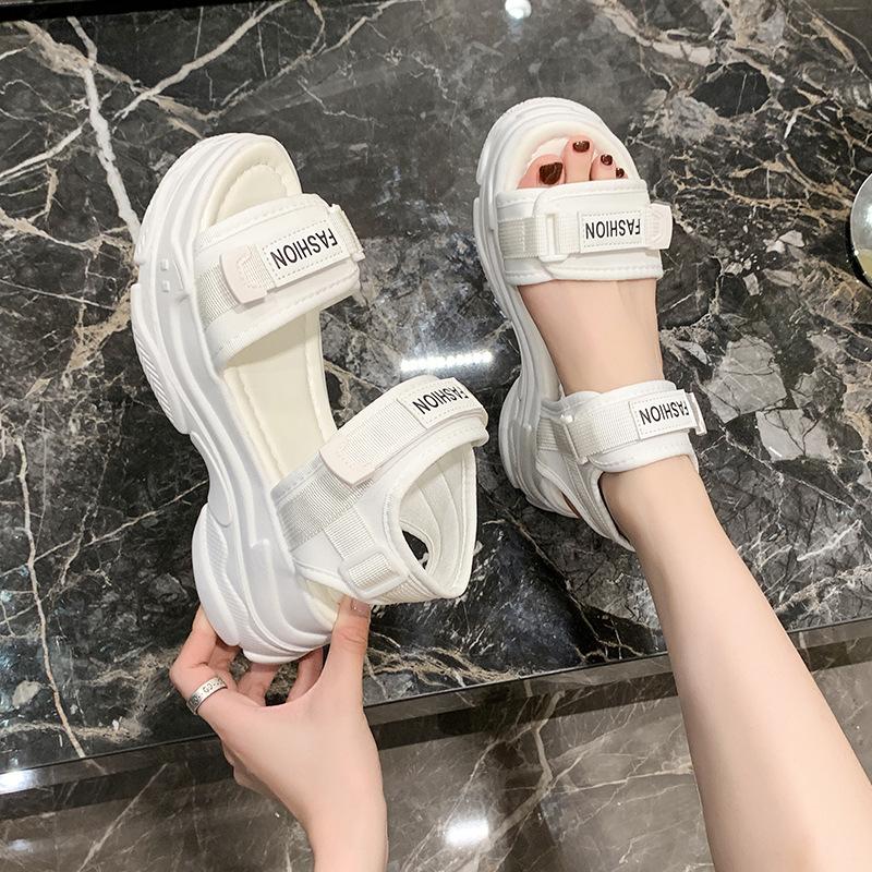 Sandals  Summer New Beach Casual Shoes Muffin Thick-soled High-heeled Soft-soled Heightening Shoes