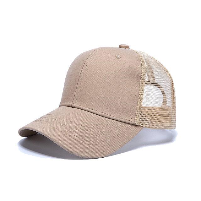 Custom Logo Two Tone Mesh Trucker Cap 5 Panel Adjustable Breathable Sun Protection Outdoor Sports Baseball Sun Hat