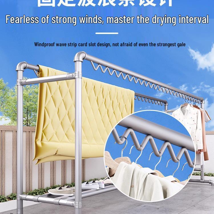 Floor-Standing Indoor Clothes Drying Rack for Bedroom and Balcony
