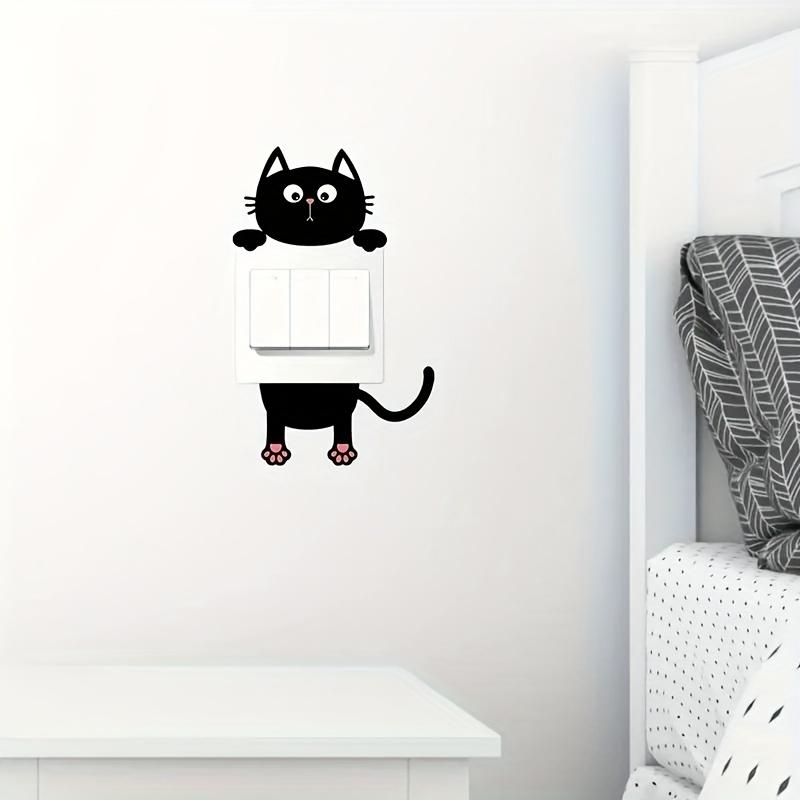 1pc Removable Wallpaper Peel and Stick Decal Cute Cat Wall Sticker Vinyl Self-Adhesive For Bedroom and Living Room Switch Decal Home Decoration