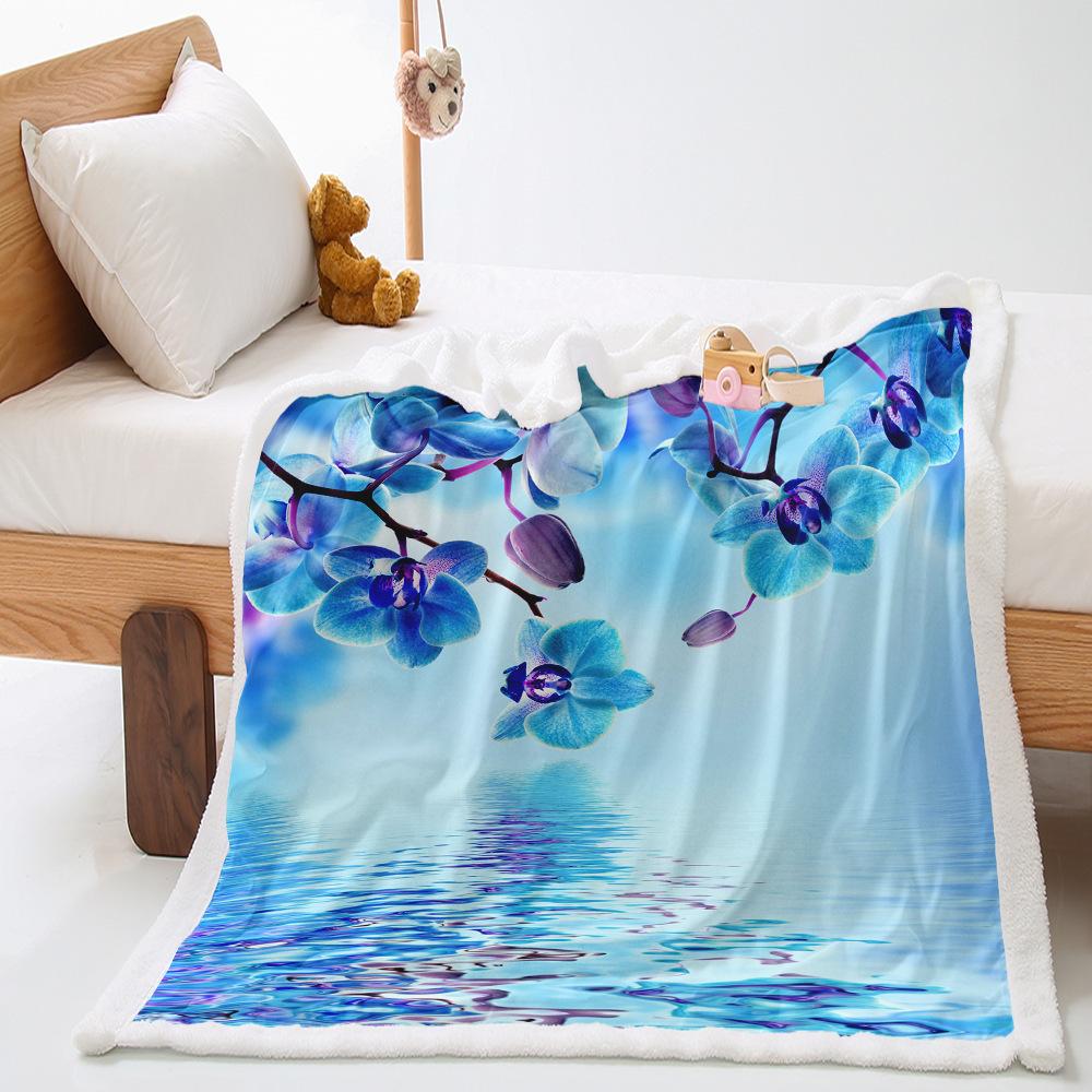 Sunflower Pastoral 2D Digital Printing Lamb Fleece Blanket Thickened Crystal Fleece Blanket