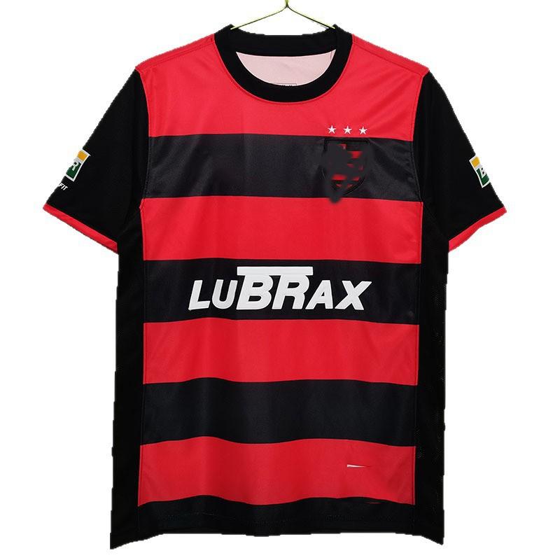 Classic Flamengo Home Soccer Jersey 200001 Mens Short Sleeve Football Uniform Black Red Bamboo Fiber