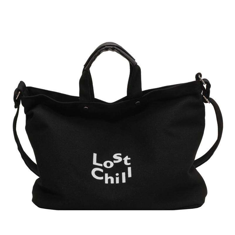 

Холщовая сумка большой емкости, починенная сумка, женская сумка, большая сумка чёрный