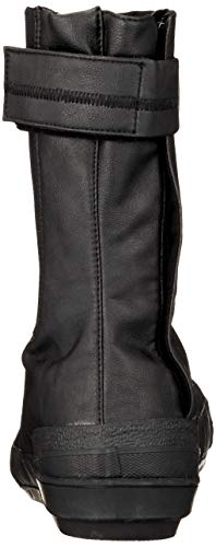 Soukaido Twin Hooves TH-302F Men's Safety Tabi Boots with Toe Cap and Crotch, Synthetic Leather Zipper, Black, Size 29cm