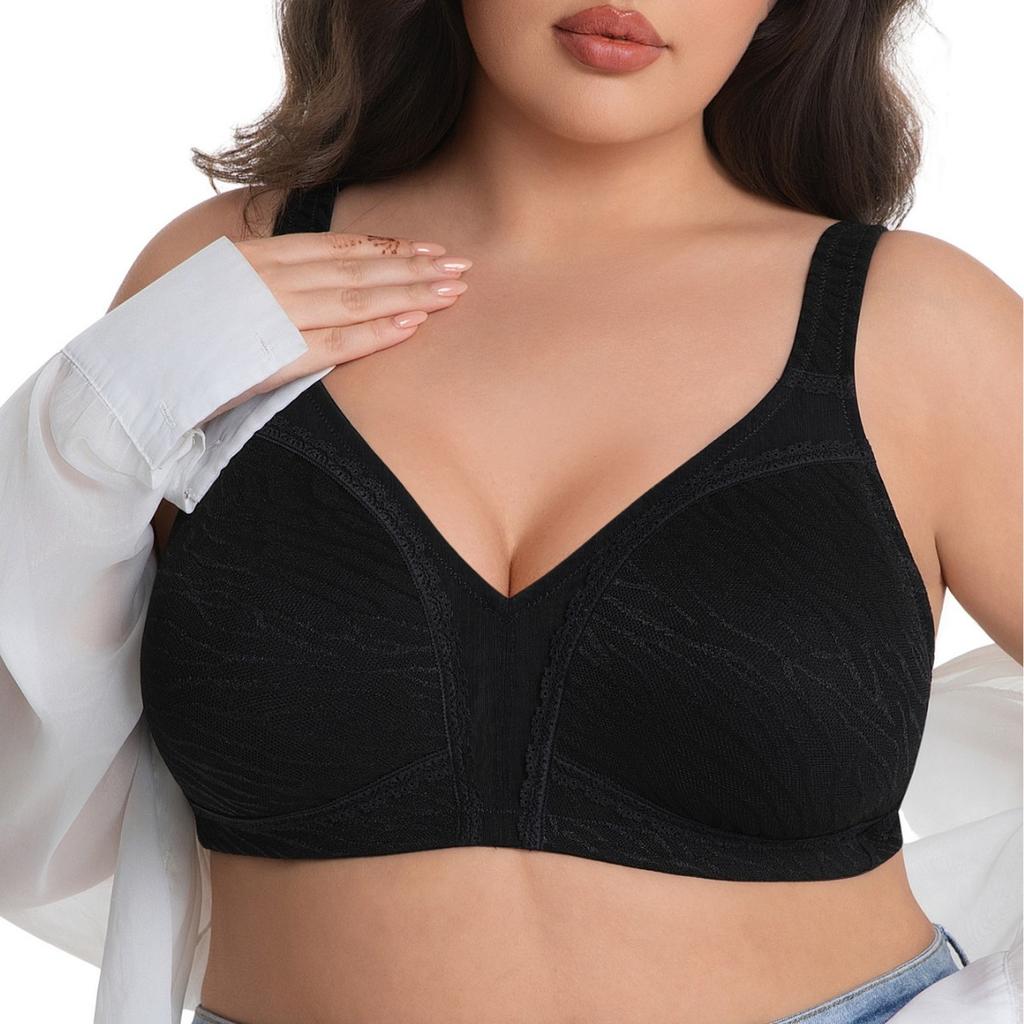 Plus Size European and American Large Size Bra Breathable Mesh Yarn Collection Sub-breasts Large Chest Support Underwear Spot Wholesale