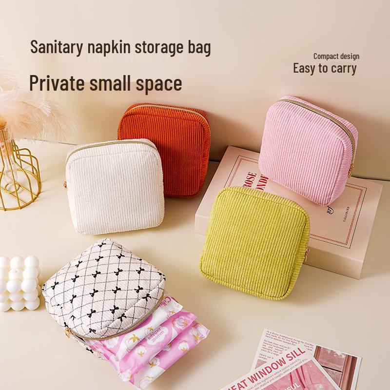 Portable Large Capacity Storage Bag for Menstrual Pads, Cables, and Makeup