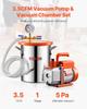 1.5 Gallon Vacuum Chamber 3.5CFM Single Stage Pump Degassing Chamber Kit