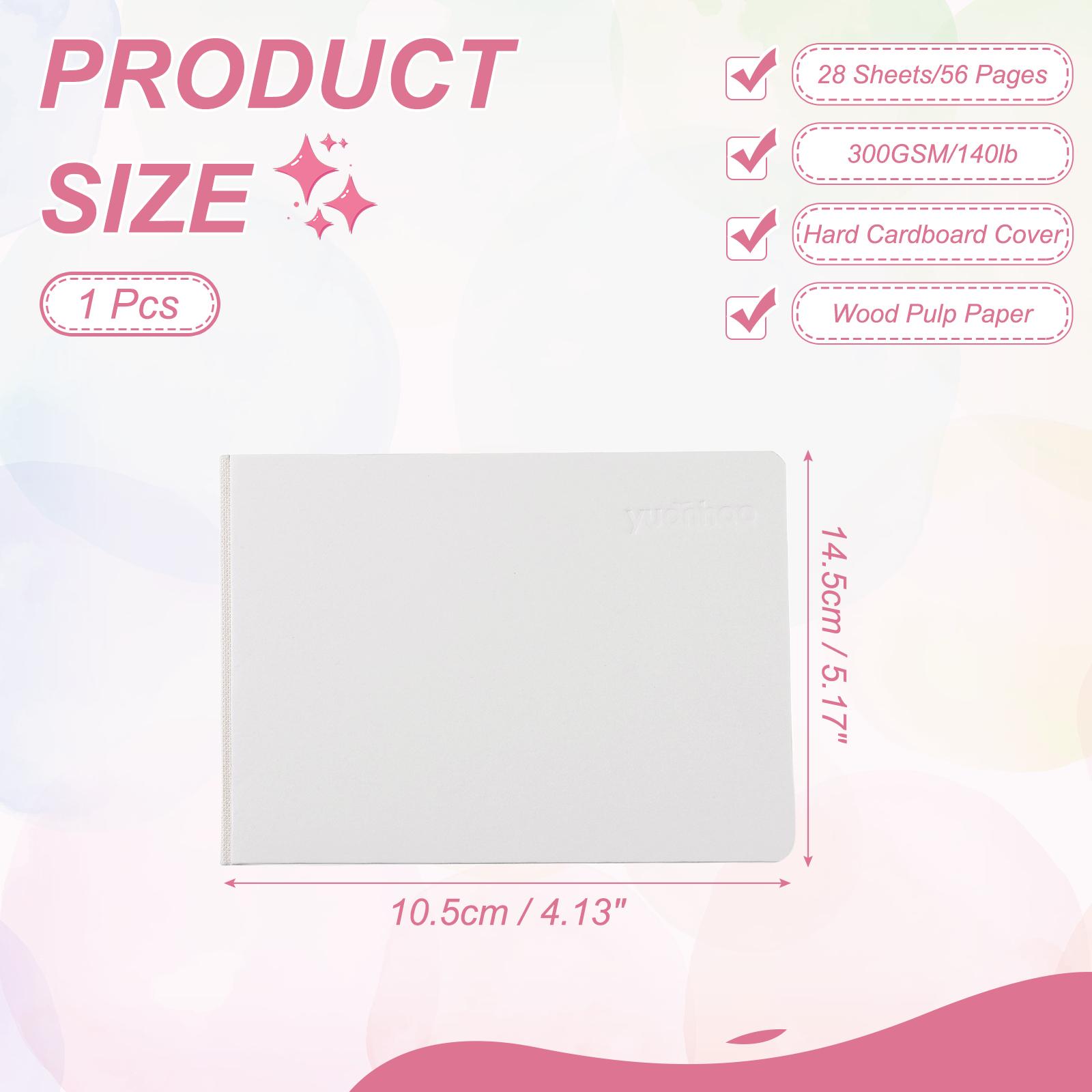 28Sheets Portable Drawing Sketchbook 300GSM Blank Hardcover Pocket Watercolor Sketchbook Travel Journal Sketch Book for Painting