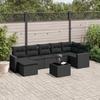 VidaXL Garden Lounge Set 8 Pcs with Cushions Black Braided Resin 3219275