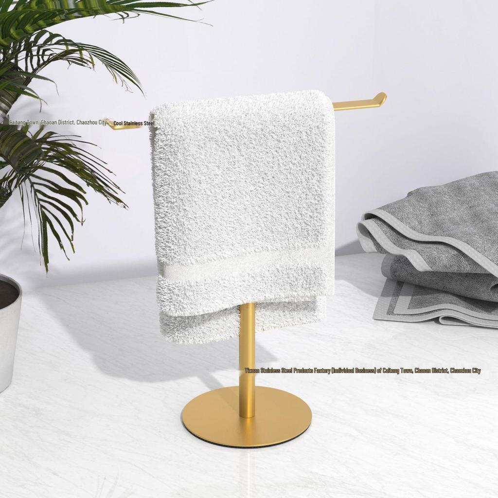 Space-Saving Vertical Towel Rack for Bathroom or Kitchen Countertop Storage