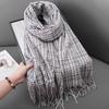 Literary fine-grain plaid warm fringed scarf female sweet retro temperament fashion imitation cashmere fringed shawl male
