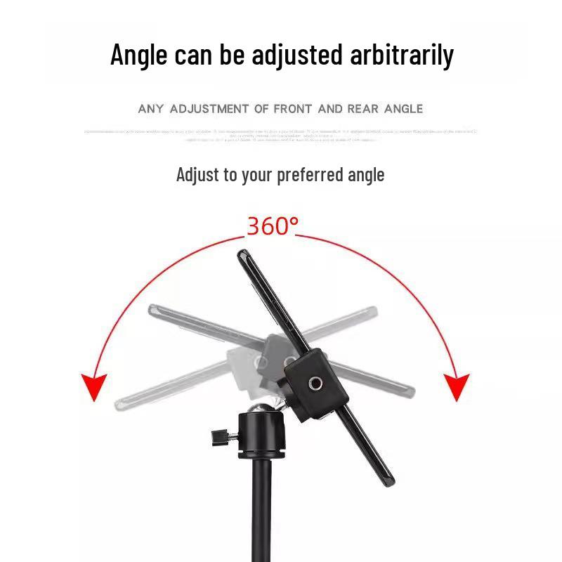 Round Metal Desktop Camera and Phone Stand with 1/4 Interface for Live Broadcast and Fill Light
