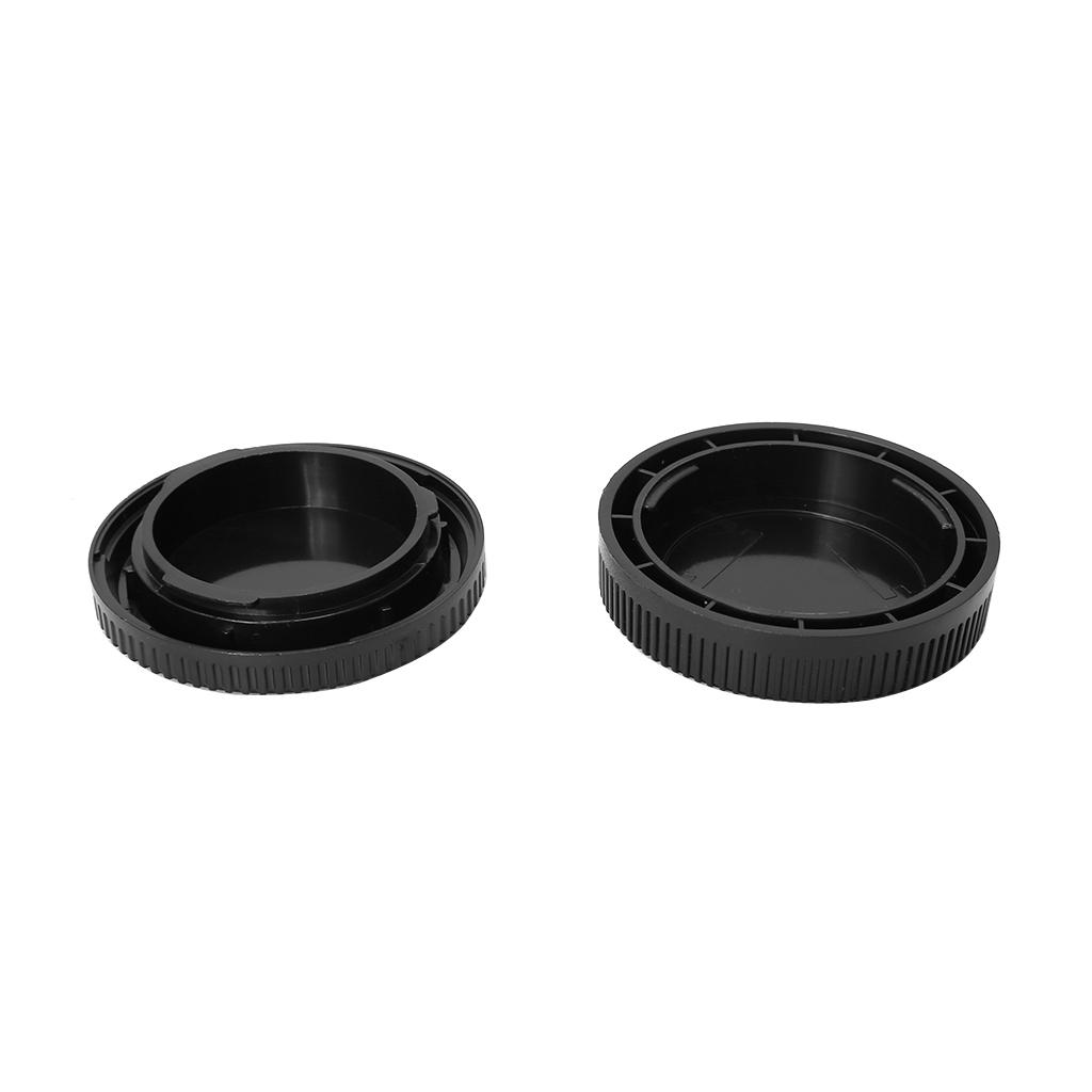 Rear Lens Body Cap Camera Cover Set Dust Screw Mount for Protection Plastic Black Replacement for Olympus for Panasonic