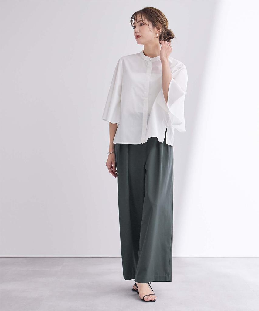 Elastischer Bund weite Hose BFXT0309 S Anthrazit [Ihre] Wasserabweisend mit zwei Bundfalten Damen