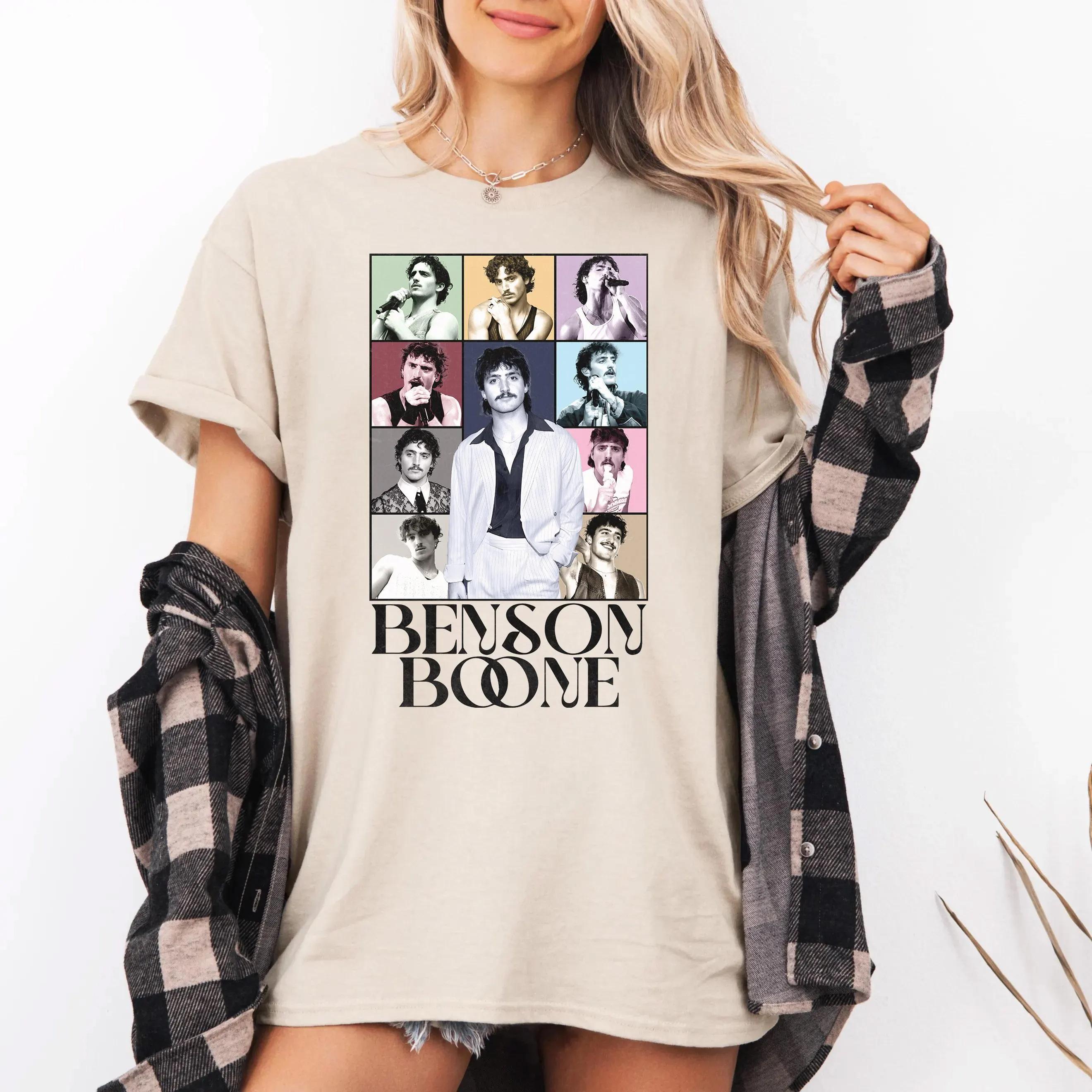 

Benson Boone Vintage Shirt Retro Pop Star Graphic Tee Concert Tour Collage TShirt Music Fan Gift Aesthetic Benson Boone Top S