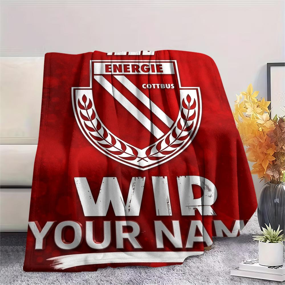 1 Stück Benutzerdefinierter Name Energie Cottbus Gemustert Flanelldecke Geeignet für Alle Jahreszeiten für Heimdekoration Wärme und Komfort Geschenke Feiertagsgeschenk_xia