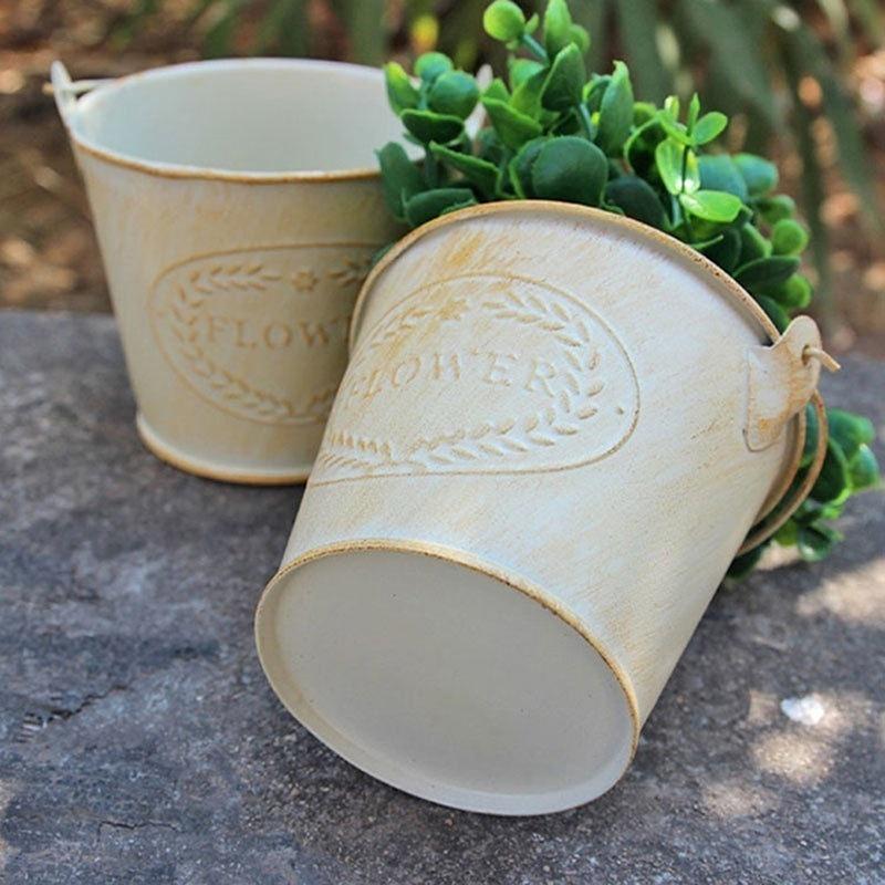 Garden Decor Creative Supplies Mini Metal Hanging Flower Pots Home Garden Green Plant Planter Nursery Tin Pots Accessories