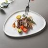Light Luxury Japanese Ceramic Triangle Plate - Elegant Western-Style Dinnerware for Home or Commercial Use