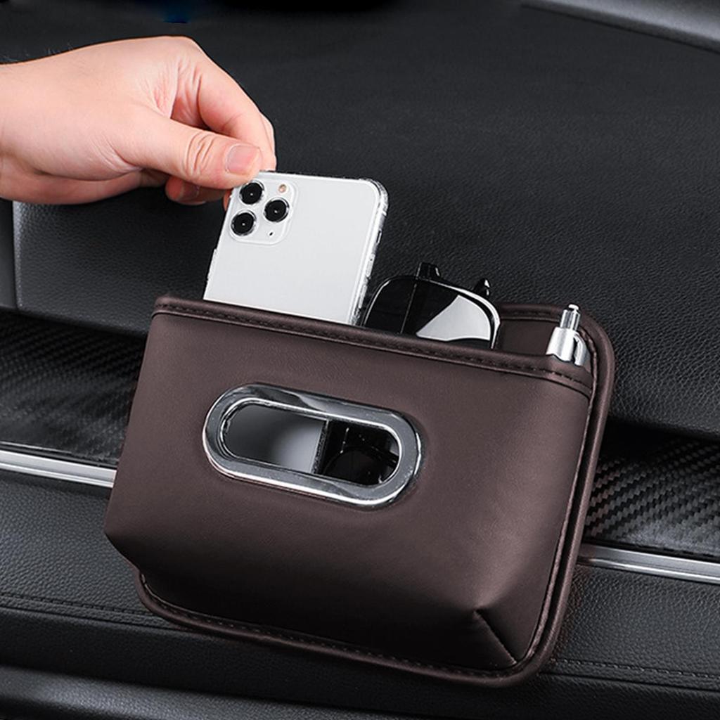 Tissue Box For Car Leather Adhesive Organizer Napkin Holder For Car For Seat Back Armrest Console Sun Visor SUV Truck Home